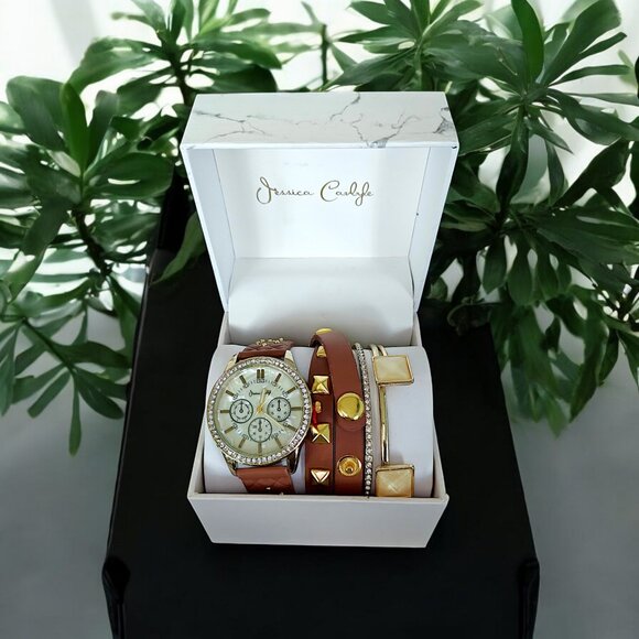 JESSICA CARLYLE Studded Watch & Bracelet Set - Picture 1 of 4